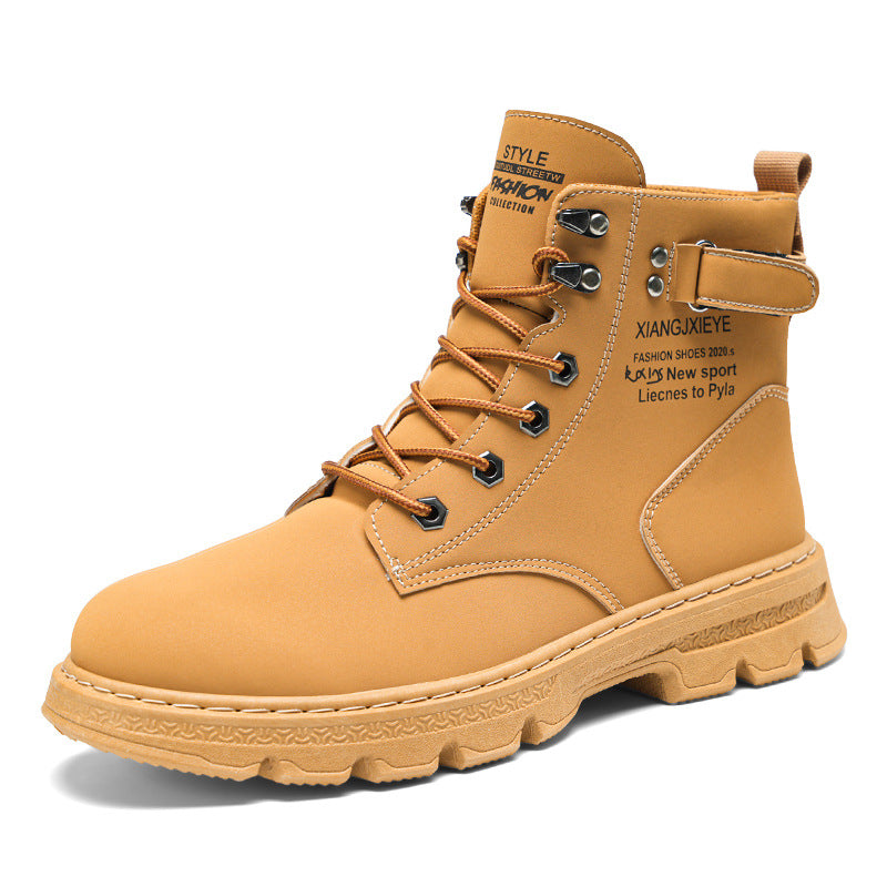 Men's spring 2026 new collection: trendy and versatile men's martin boots, work boots, non-slip, wear-resistant, thick-soled athletic sneakers