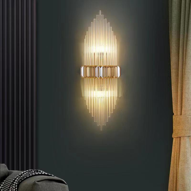 New arrivalaccessible luxury crystal wall lamp popular bedside living room background wall corridor aisle casualclassy wall lamp
