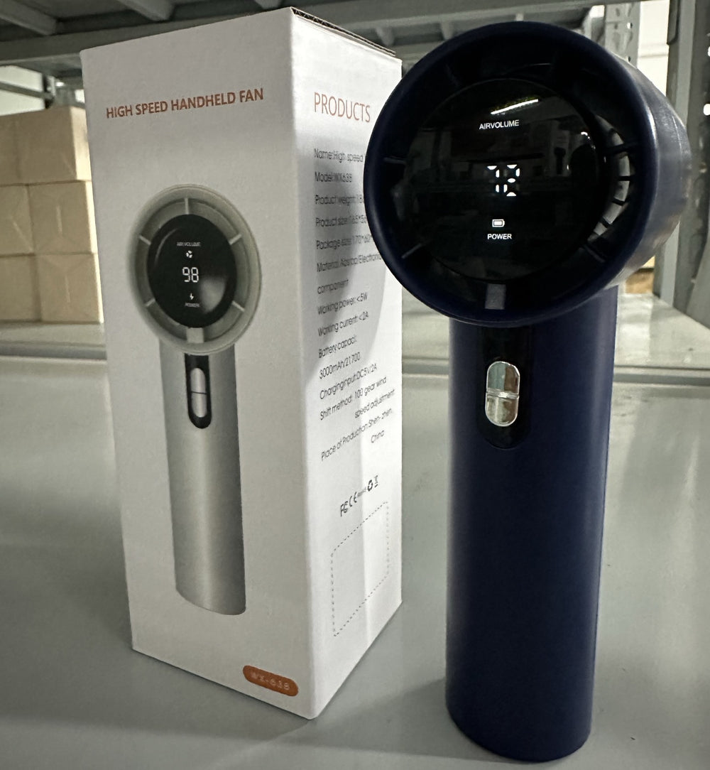 Southeast asia's hottest selling 100-speed handheld fan: usb rechargeable mini portable turbine high-speed powerful fan 638