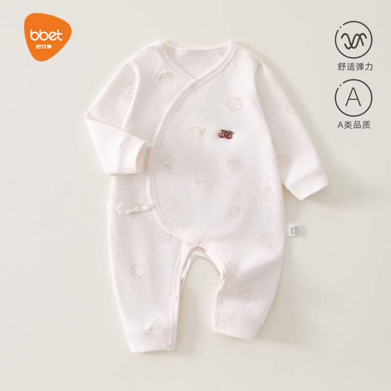 Babibele pure cotton boneless baby rompers all year round butterfly clothing toddler onesie long sleeves belly protection home clothes