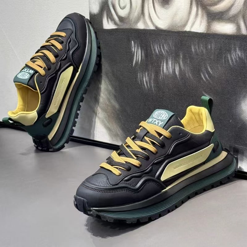 Men's shoes 2026 new spring trendy casual sneakers white shoes versatile thick sole men's skate shoes trendy dad shoes