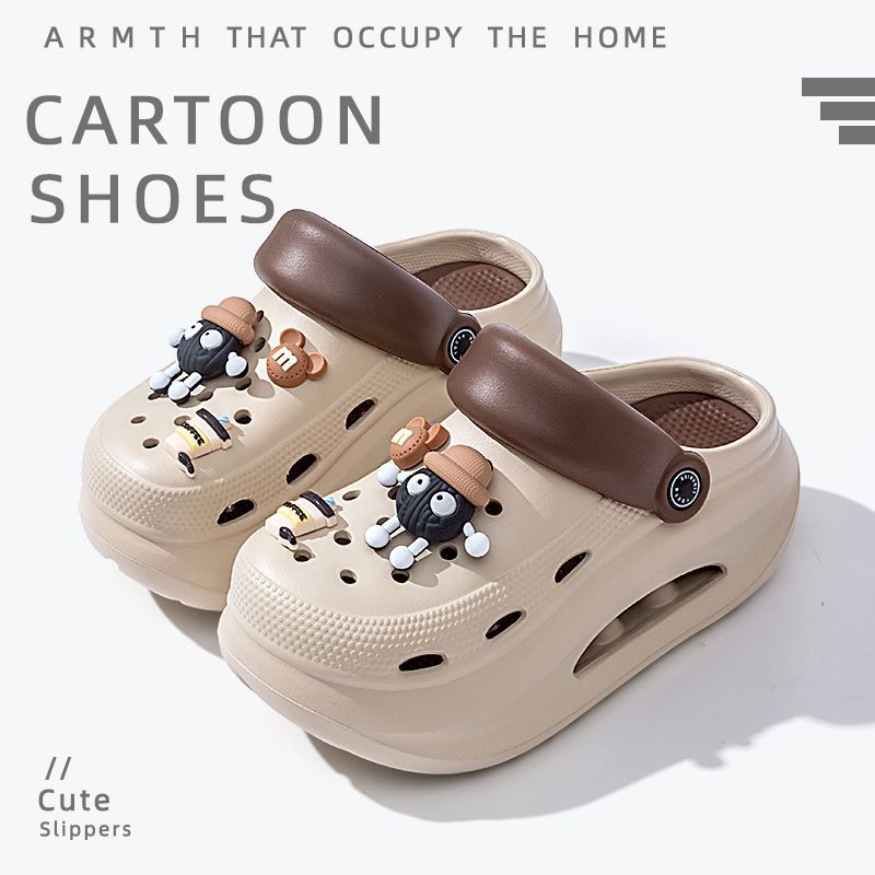 2025 new women's wedge platform clogs - summer outdoor wear, thick sole, two-wear style, chunky heel, non-slip beach sandals & slippers
