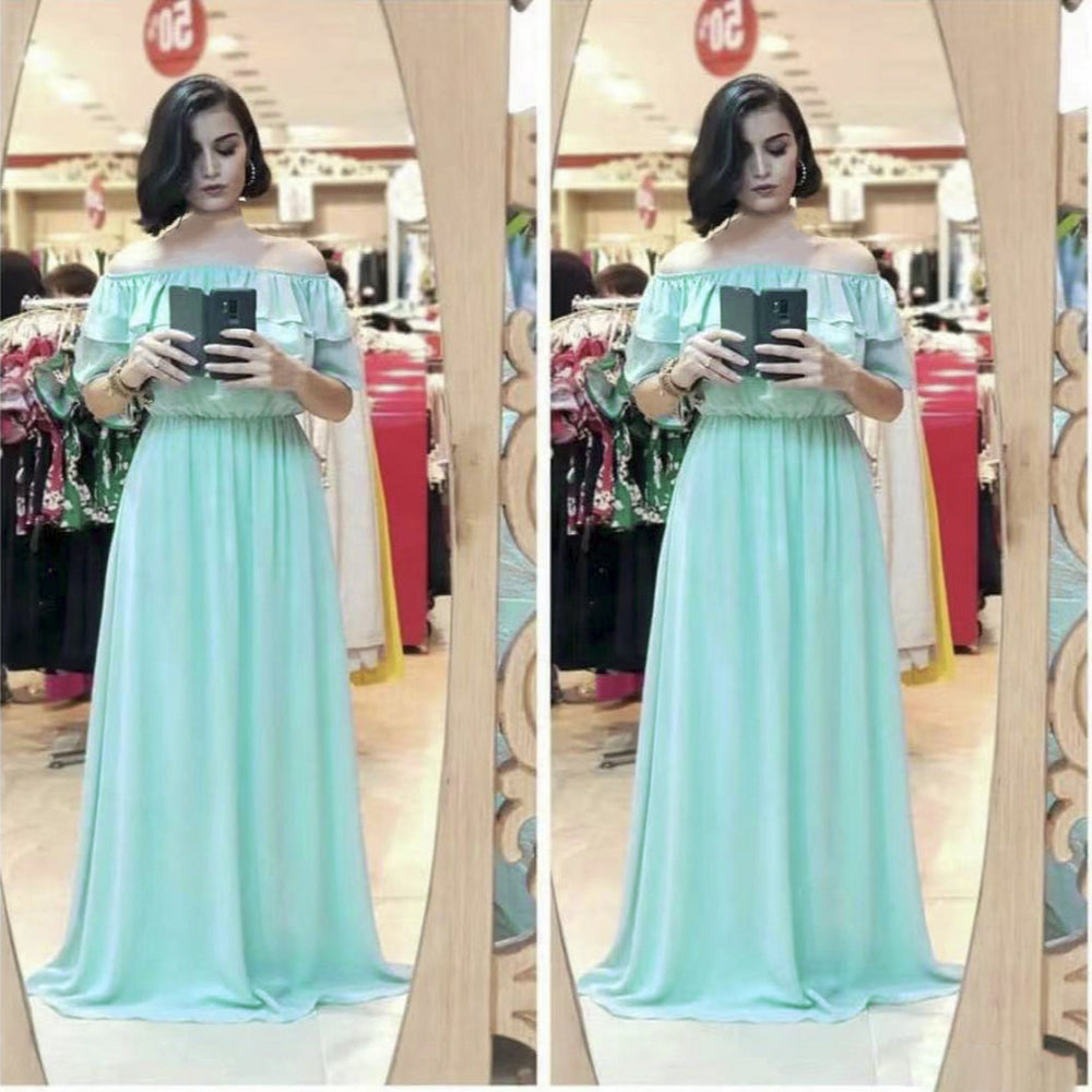 sourcing:  new african-style one-shoulder chiffon dress - plus size bridesmaid dress for