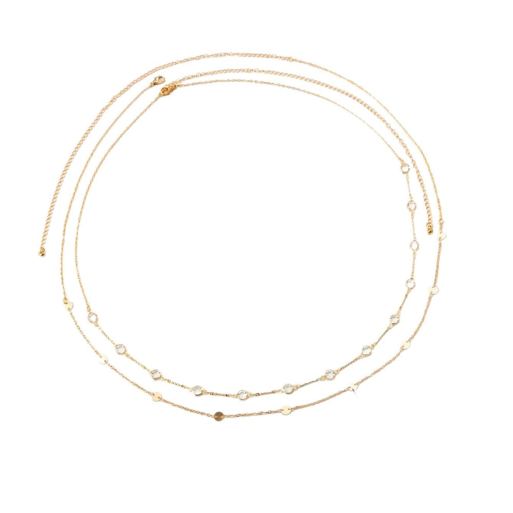 European and american cross-border jewelry fashionable elegant sexy zircon metal body chain women's minimalist colorful crystal sequin waist chain