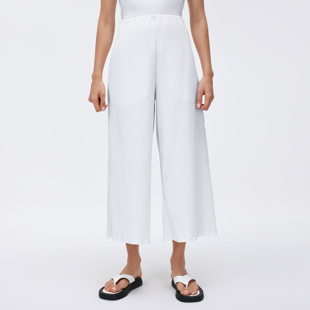 Women's casual activewear set: round neck sleeveless sports tank top & loose fit wide leg pants - perfect for tennis, yoga & more!