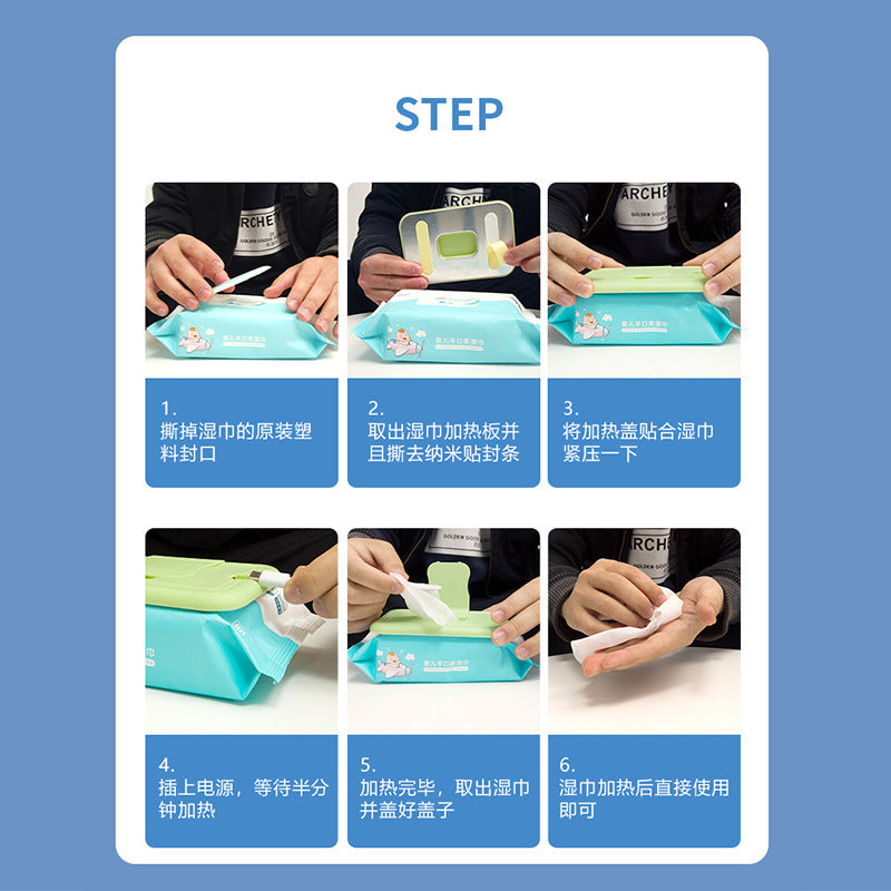 Newborn baby wipe warmer - keeps wipes warm & fresh, portable for on-the-go, prevents chills & colds