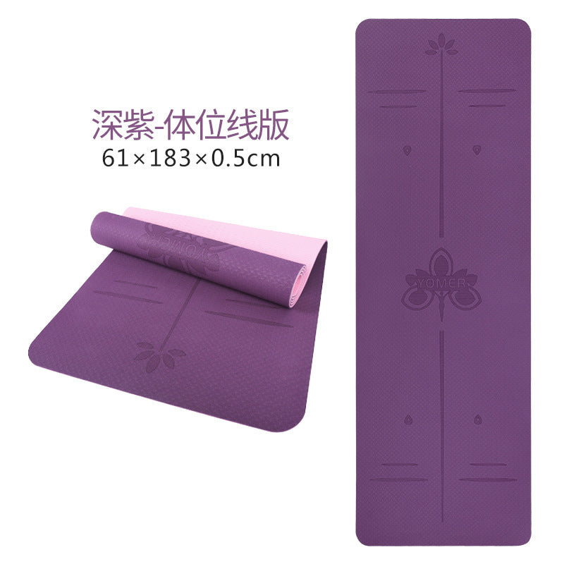 Tpe yoga mat - amazon cross-border fitness, shock absorption, soundproofing, thickened, non-slip, silent yoga mat - minor imperfections - dance mat