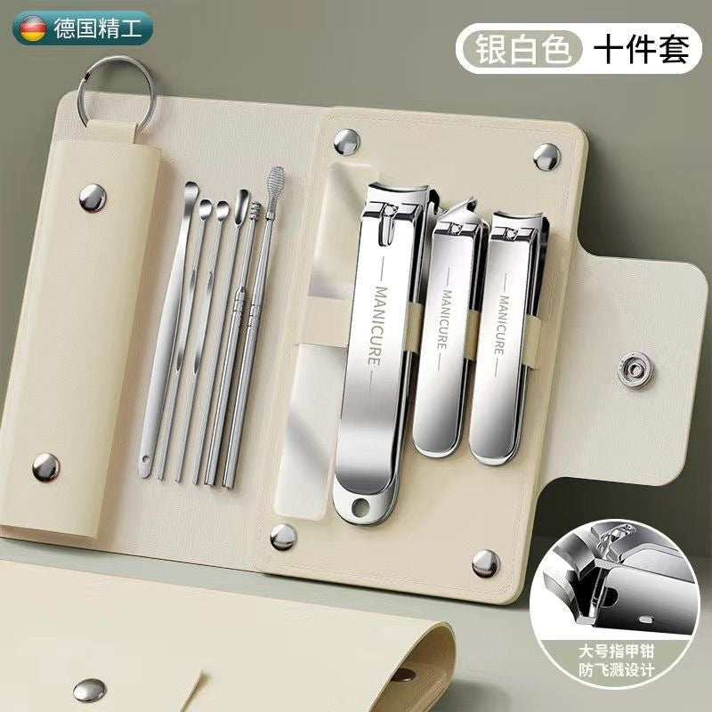 High-end stainless steel nail clippers, manicure tools, anti-splash boxed set - portable home use kit