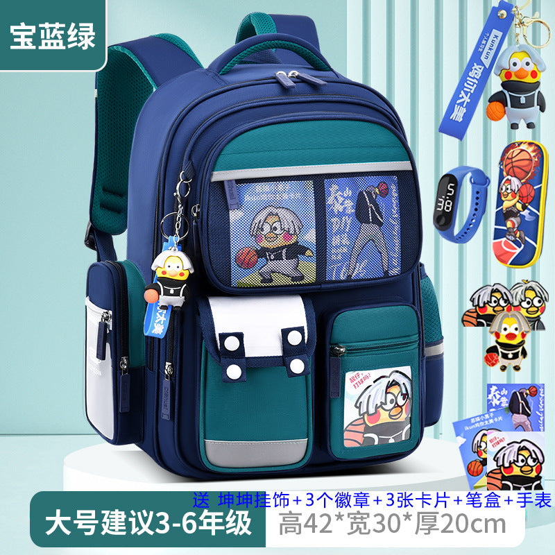 2026 new children's backpack for boys, elementary school grades 1-6, boys' and girls' spine-protecting, weight-reducing double shoulder bag