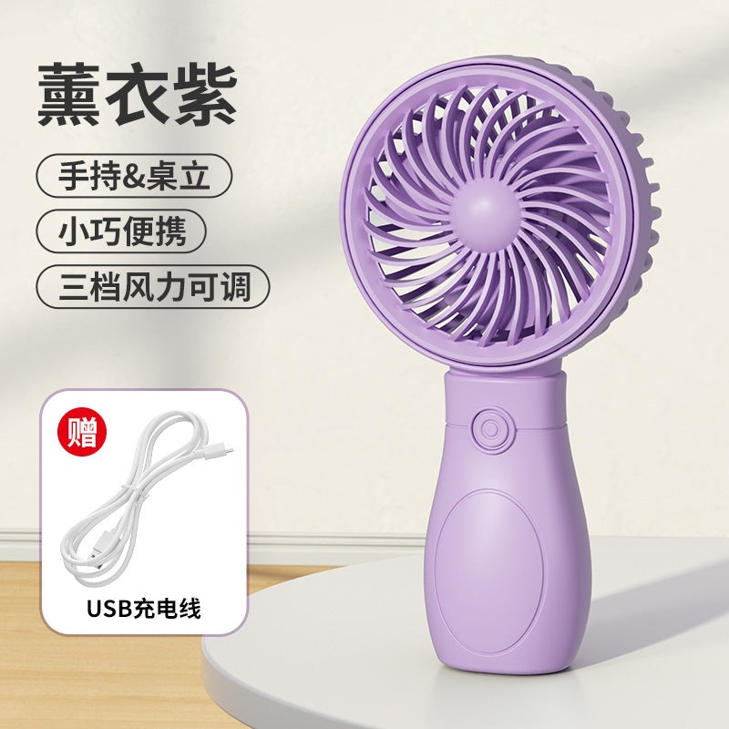 Handheld mini fan - portable, rechargeable, usb powered, silent desktop fan for office, student dorm, and travel