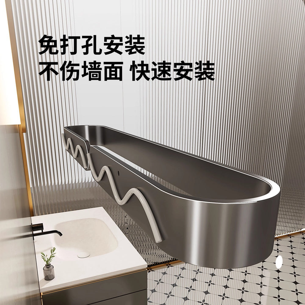 Towel rack without punching bathroom bathroom hanging rack toilet door rear wall hanging rear storage rack towel bar gun gray single pole