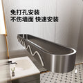 Towel rack without punching bathroom bathroom hanging rack toilet door rear wall hanging rear storage rack towel bar gun gray single pole
