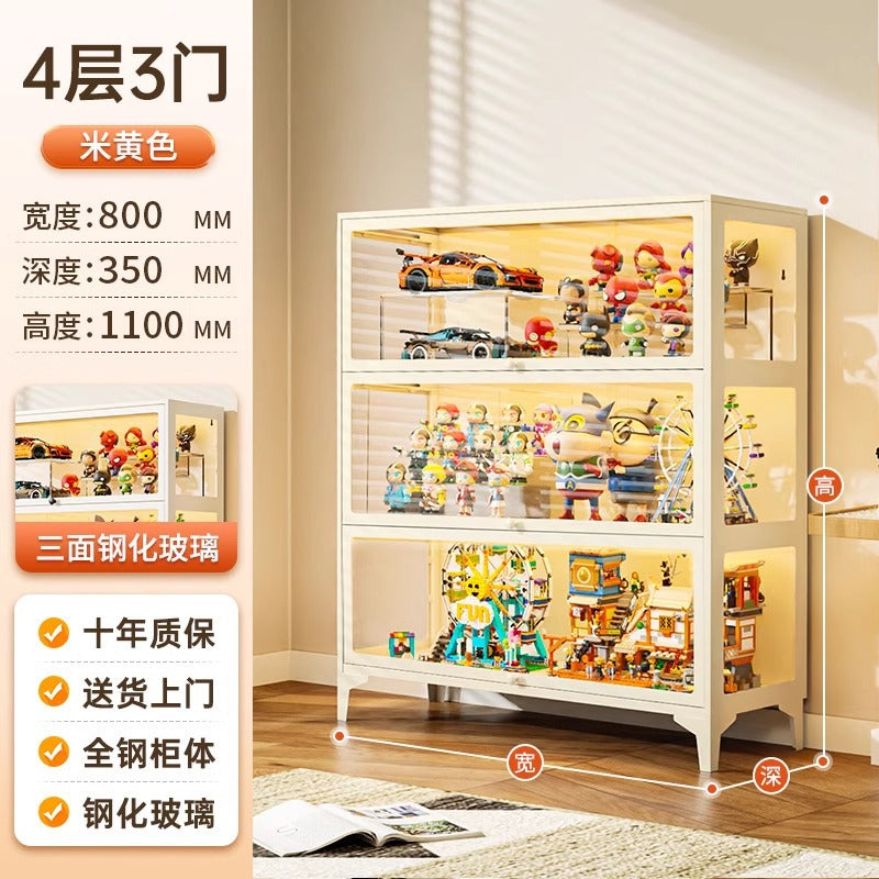 Glass display cabinet for figures, lego, home blind box models, display rack, storage, transparent display cabinet, dustproof storage