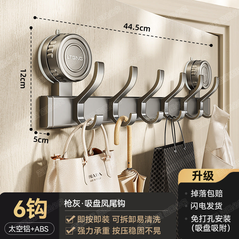 Strong vacuum suction cup hook No punching Strong load-bearing door Hanging hanger Entry door Clothes rack Storage
