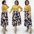 African   new fashion women's chiffon a-line dress plus size printed dress