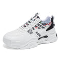 2025 spring new men's breathable white sneakers, trendy versatile chunky sole athletic shoes, casual dad shoes