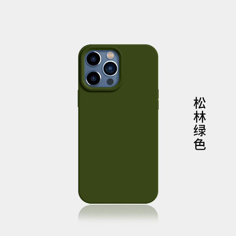 Suitable for iphone16pro liquid silicone mobile phone case new arrival apple 15 large hole all-inclusive 2 pure color protective cover soft
