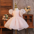 Export dressfashion puff sleeve tutu skirtbows princess skirt girl dress dress first birthday evening dress