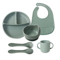 best-selling baby feeding set, including silicone plate, bowl, and spoon for infant food. wholesale children's feeding utensil set
