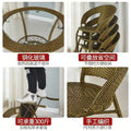 Balcony for home small coffee table house courtyard rattan tea table and chair combination outdoor open-air rattan chair three-piece small round table