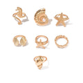 Wholesale 18k gold ring sets - european & american cross-border jewelry, women's ocean-inspired, unique, statement stackable rings with designer flair
