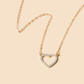 Wholesale heart necklaces: versatile european & american style jewelry, hollow-carved, diamond-accented, multi-layered alloy choker necklace - trendy ins style