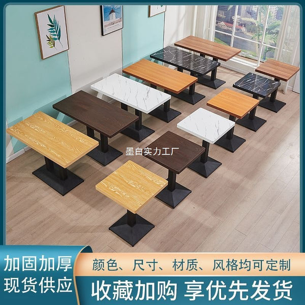 Solid wood catering commercial milk tea burger shop table and chair set fast food restaurant snail noodle shop table dining table stool