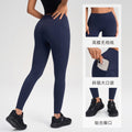 Women's yoga pants with pockets - wearable outdoors, cycling, fitness, cropped length, butt-lifting, tummy control, sports leggings - model yg-1013