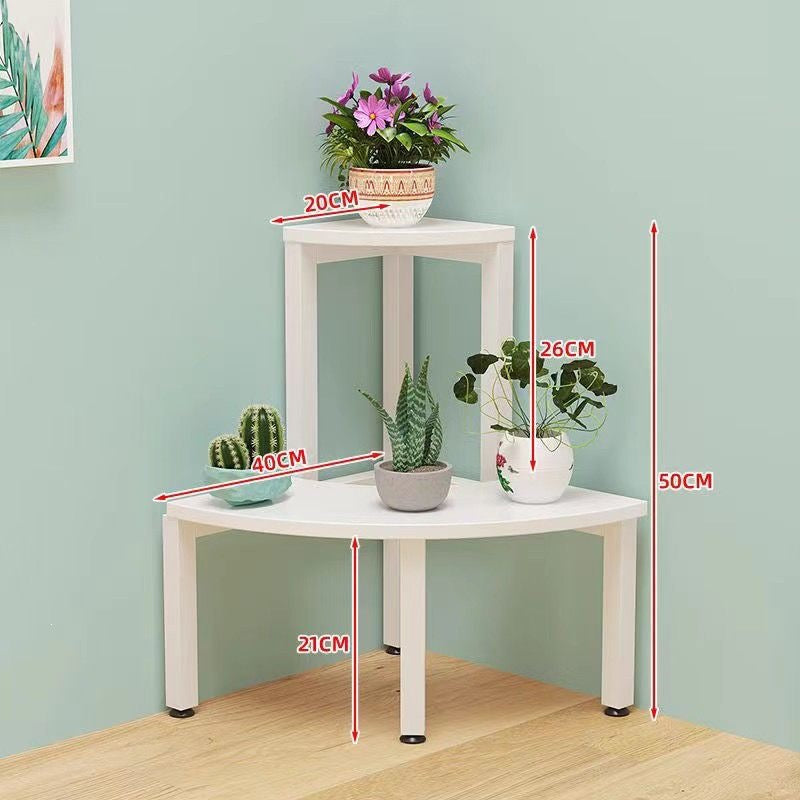 Solid wood corner flower shelf, multi-layered indoor space-saving floor-standing balcony wooden plant flower pot rack storage