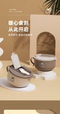 304 stainless steel instant noodle bowl with strainer, collapsible noodle cup, folding cutlery, airtight lunch box with lid, student dormitory meal container