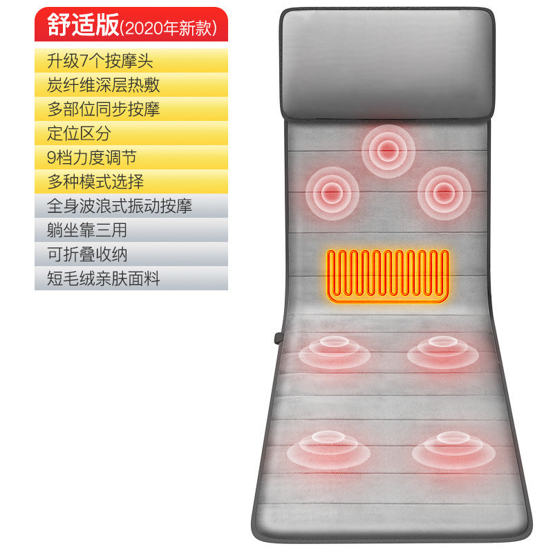 massage mattress, foldable full-body cervical massager, multi-functional home use hot compress lumbar support chair cushion - wholesale