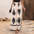Amazon summer new chiffon leaf print casual pants elegant high waist wide leg pants women's summer wide leg trousers