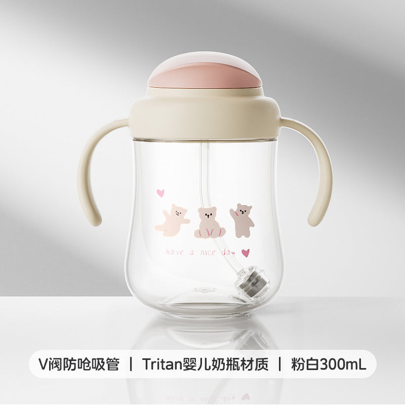 Baohui tritan flip-top sippy cup straw bottle - direct drinking cup for toddlers and babies aged 1-3+