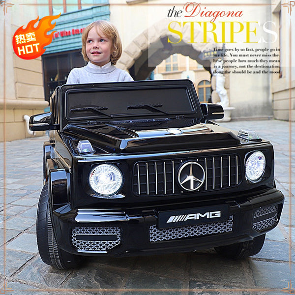 [Flash wheel] Children's electric car four-wheel off-road car remote control toy Children and babies can sit large on charging