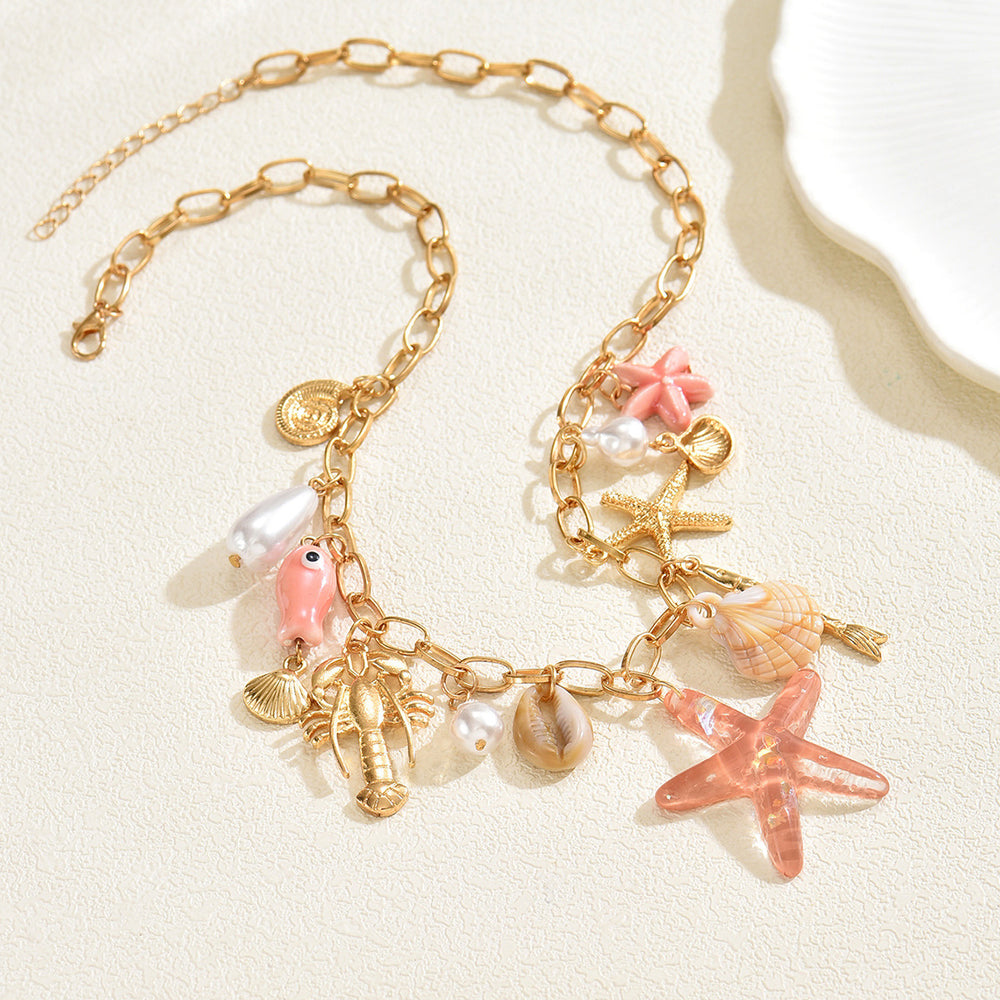 necklace wholesale new imitation pearl pendant niche high-end bohemia clavicle chain women's accessories necklace