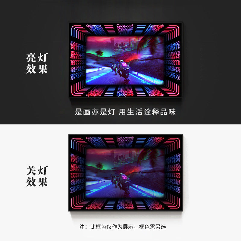 KTV box, private room, luminous hanging paintings, bar, pub, wall decoration painting, e-sports room, cyberpunk style mural