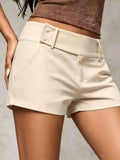 cross-border fashion: women's elegant & slim-fit stretch suit shorts for outdoor activities - perfect for  us & europe