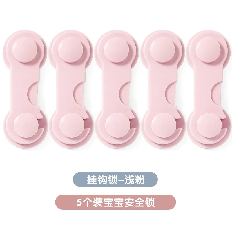 Wholesale double-lock child safety drawer locks - anti-pinch hand protection strips for baby safety - childproof door lock buckles & hook locks