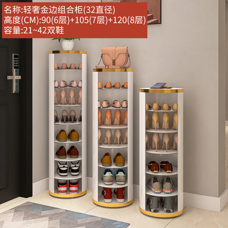 Rotating shoe cabinet household door 2025 new entry entrance entrance steel round multi-layer disinfection shoe rack