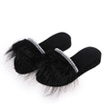 Women's slippers - new spring/summer 2024 collection: flat, one-strap fuzzy slides, round toe, women's sandals, plus size shoes, pearl slides