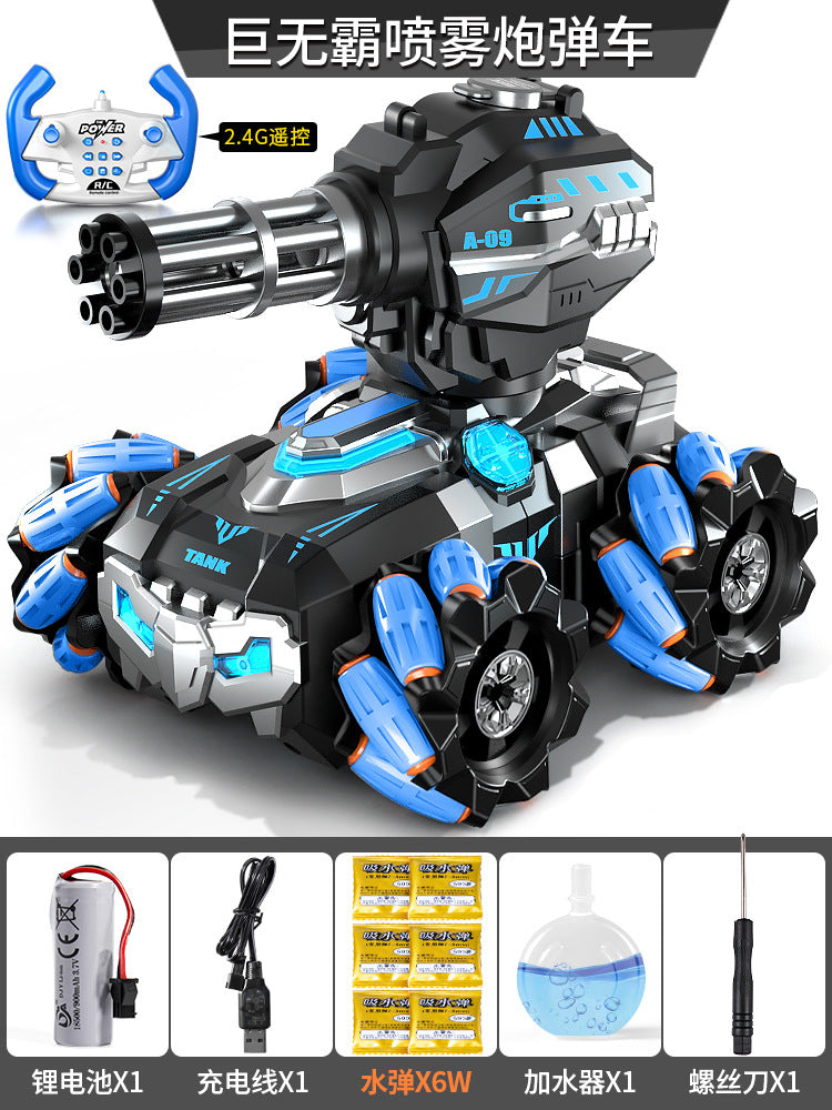 Kids' remote control car - water bomb launcher, gesture sensing tank, 4wd off-road toy car for boys - water bomb launching