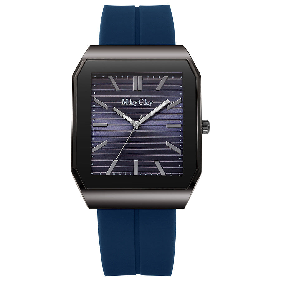 New arrival cross-border hot-selling silicone strap men's watch, foreign trade bestseller, quartz fashion wristwatch, wholesale