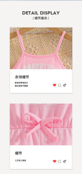 Girls' summer cami set: pink shorts romper with letter print and bow detail - sporty style for kids