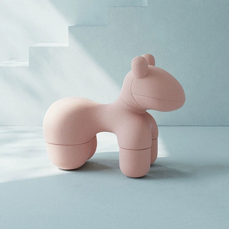 Popular seat pony chair kids animal lazy sofa chair velvet shaped cotton animal rocking chair pony chair