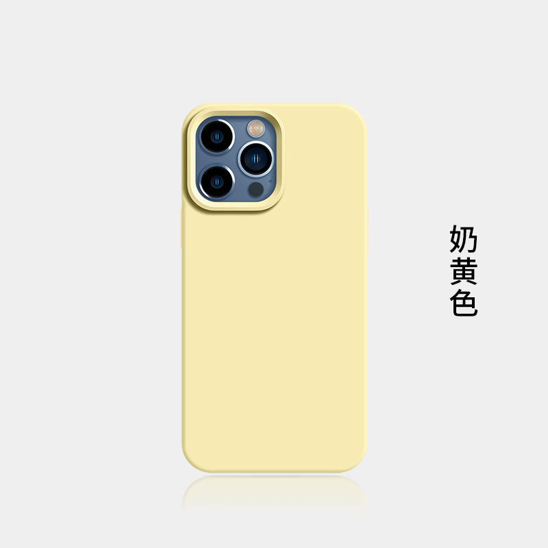 Suitable for iphone16pro liquid silicone mobile phone case new arrival apple 15 large hole all-inclusive 2 pure color protective cover soft
