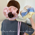 Korean pure color lace hair tie large intestine ring korean style low ponytail hair tie rubber band headband atmospheric head flower headband