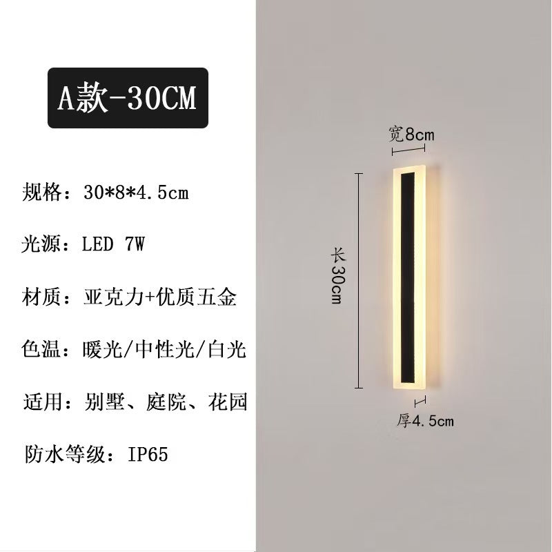 Waterproof outdoor long wall lamp line wall lamp simple and minimalist outdoor IP65 villa directly from the manufacturer  explosion