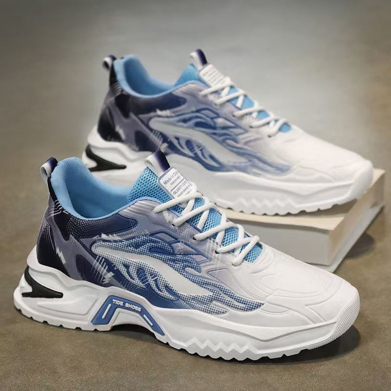 Men's winter 2025 new arrivals: versatile thick-soled casual dad shoes for teens, breathable mesh athletic trendy sneakers