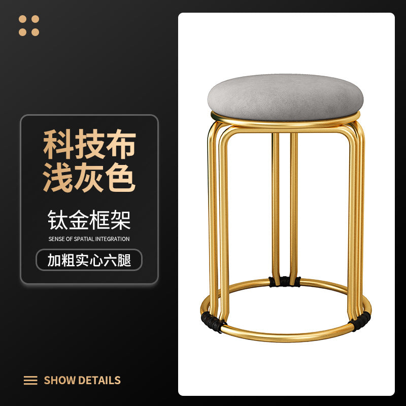 Round stool for home modern casual dining table high stool plastic stackable chair accessible luxury dining chair spare small round stool