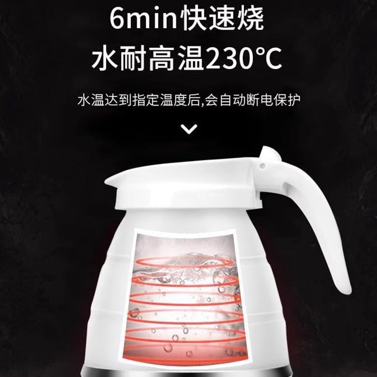 Silicone foldable electric kettle - auto shut-off, portable travel kettle, mini water boiler - us plug (cross-border)